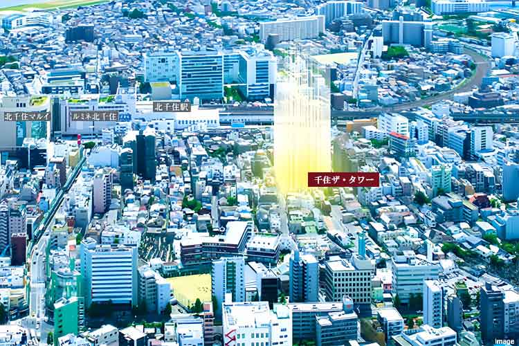 空撮イメージ|千住ザ・タワー