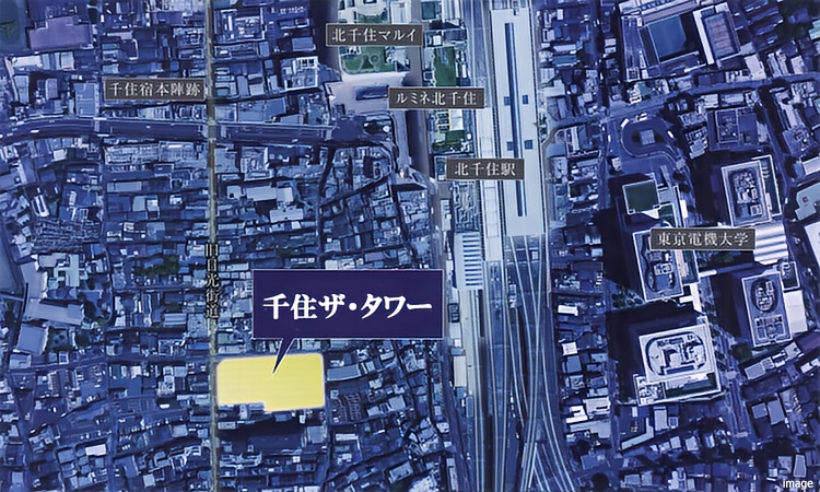 空撮イメージ|千住ザ・タワー
